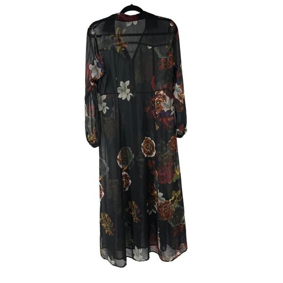 Soft Surroundings Anais Black Floral Long Sleeve Maxi Dress - Picture 2 of 15